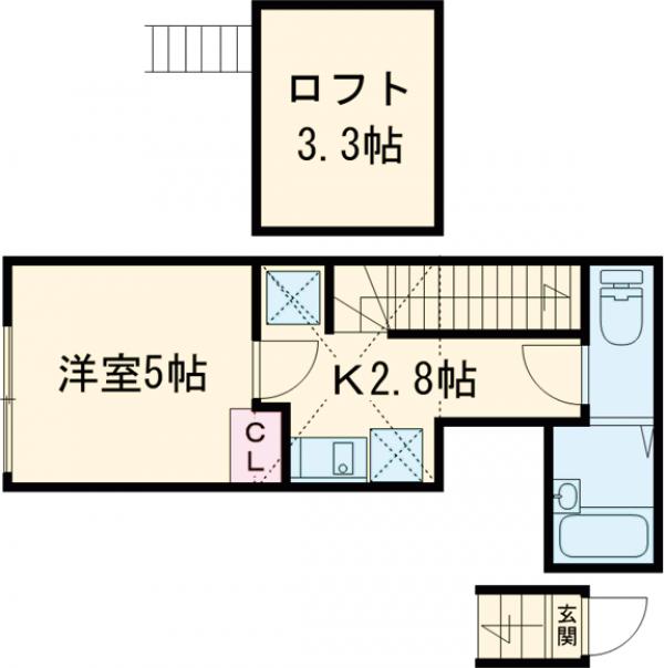 サザンロード国分寺・204号室の間取り