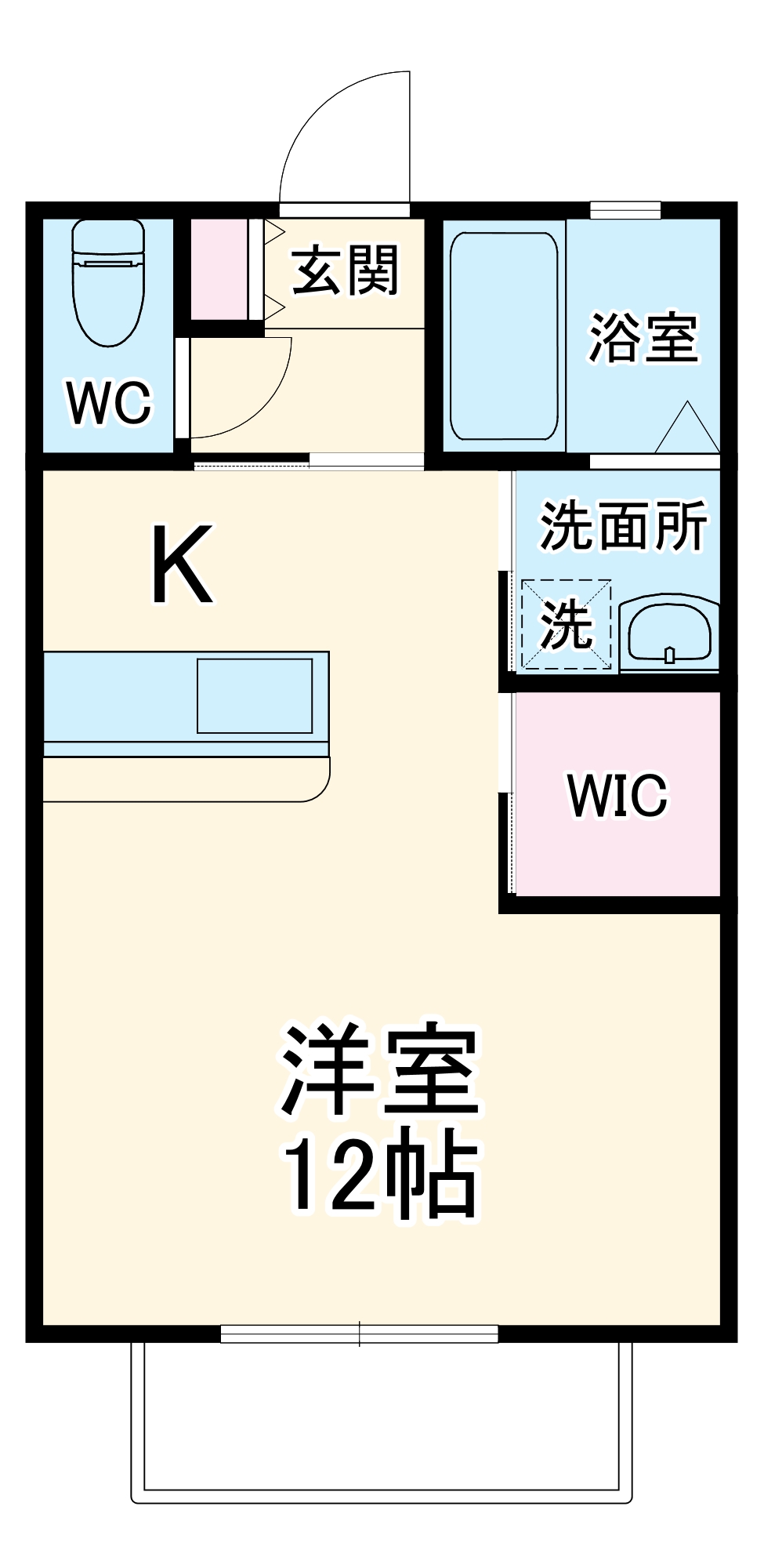 湘南ＡＰＴ１２１・102号室の間取り