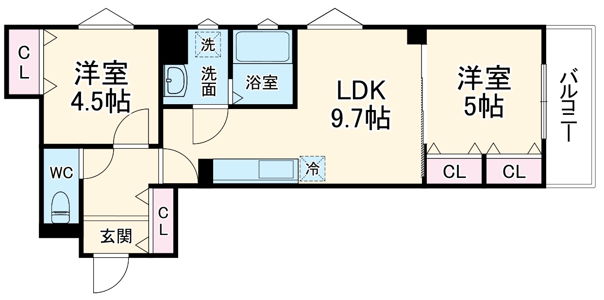 クリエオーレ豊島南の間取り