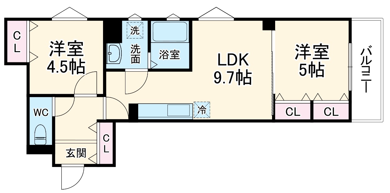 クリエオーレ豊島南の間取り