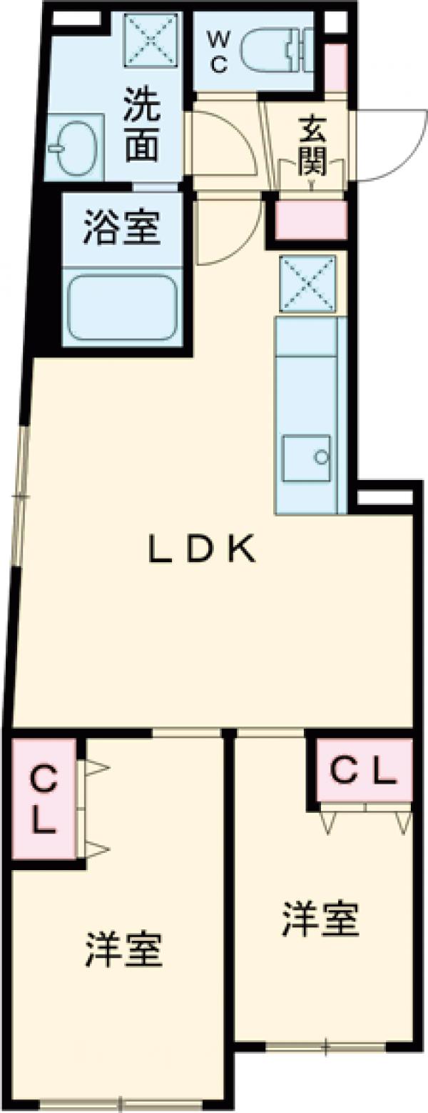 高井戸東の完工年月(2024年1月)築の賃貸マンションの間取り