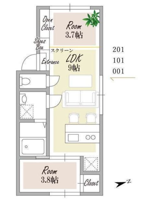 スタシア笹塚の間取り
