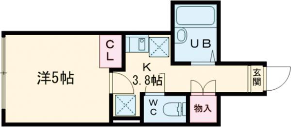サザンロード国分寺・103号室の間取り