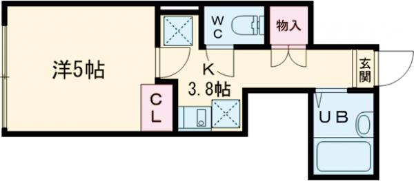 サザンロード国分寺・104号室の間取り