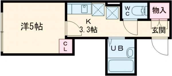 サザンロード国分寺・106号室の間取り