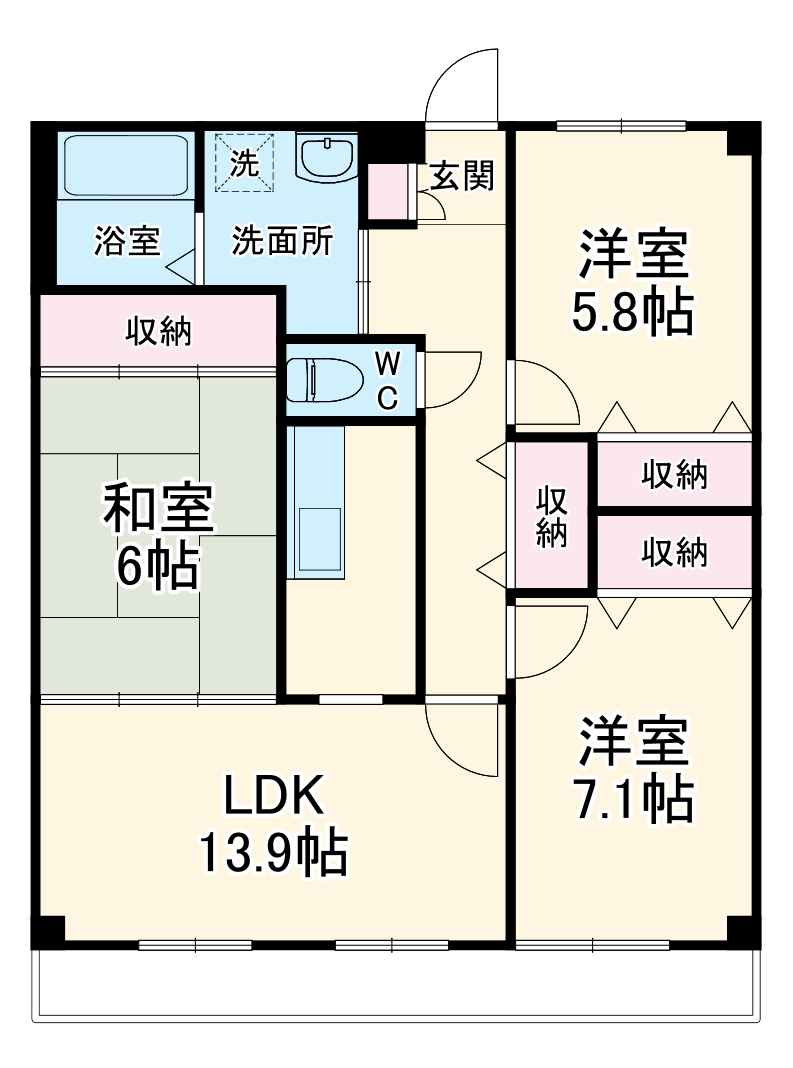 コンフォートシティの間取り