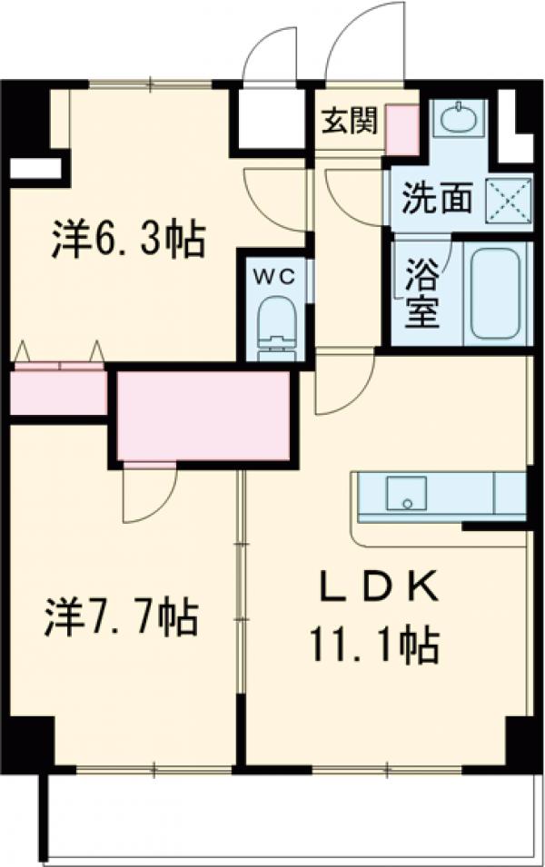L'Foria瑞江・509号室の間取り