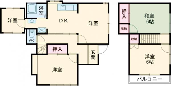 太田市金山町貸家の間取り