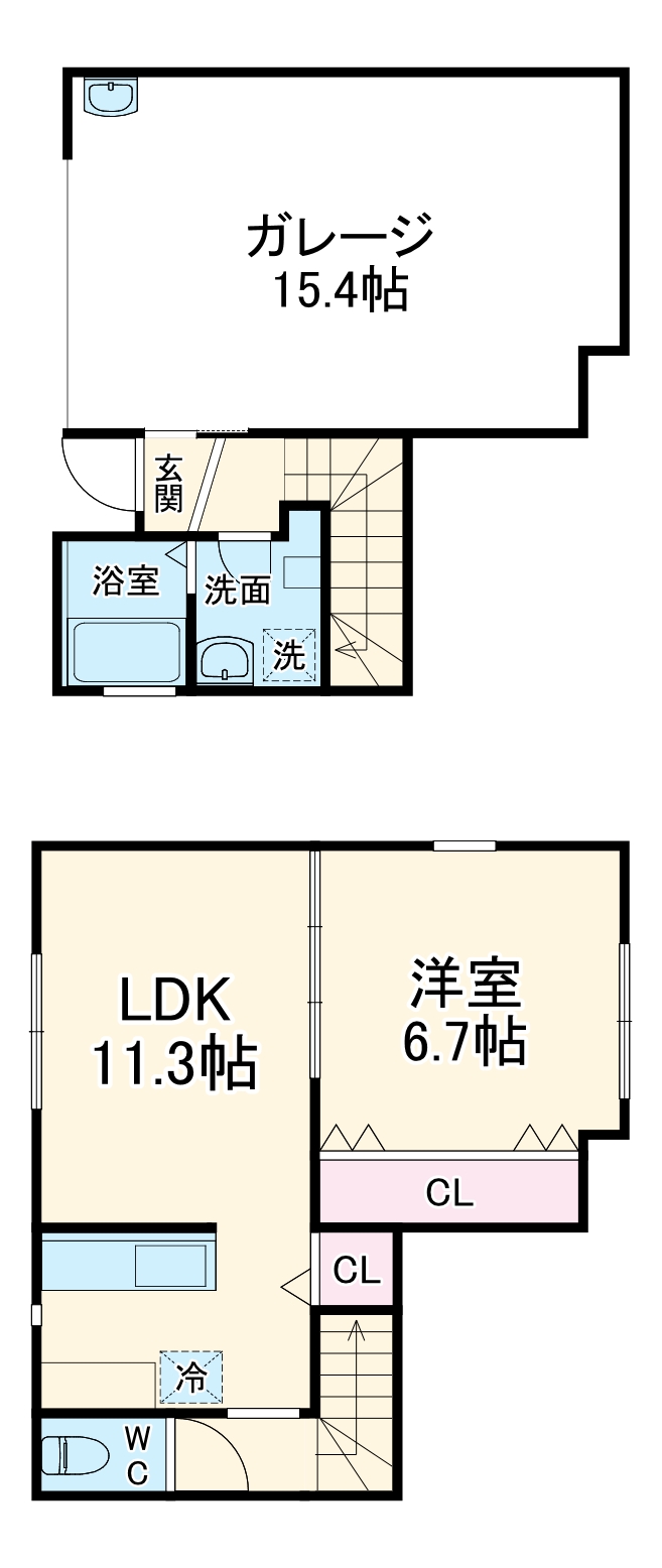 Garage House 森岡の間取り