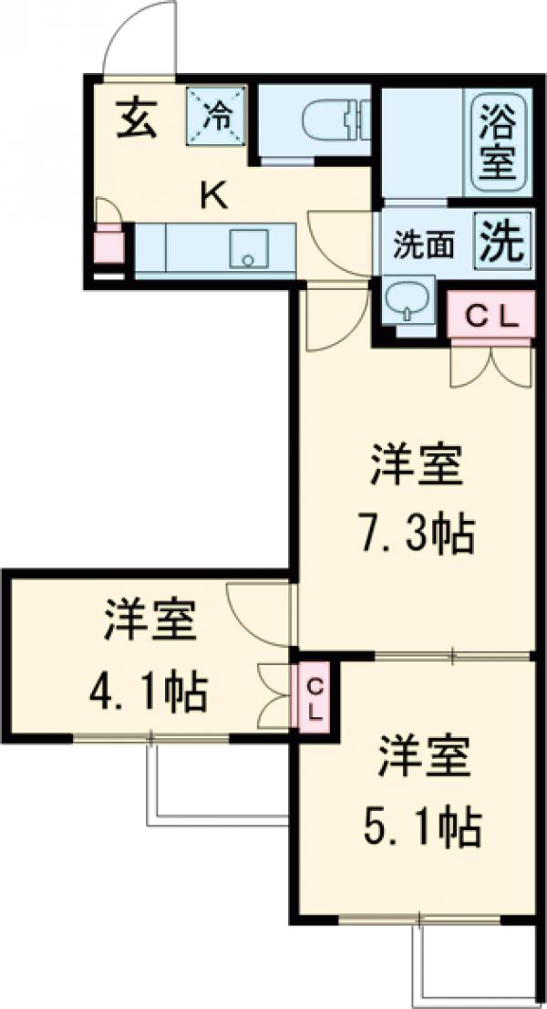 ＢＲＩＣＫ　ＲＥＳＩＤＥＮＣＥ　目黒本町・306号室の間取り
