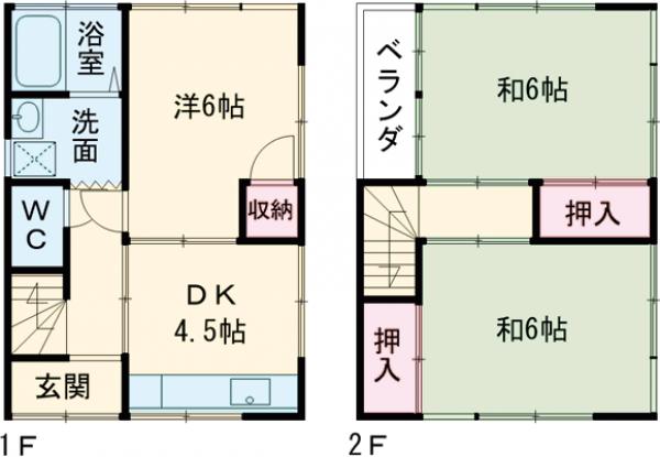 千住仲町　清水邸・1号室の間取り