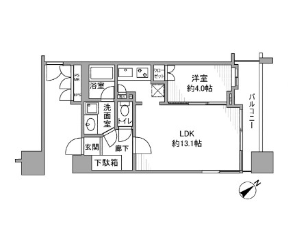 パラッシオ目黒不動前・402号室の間取り