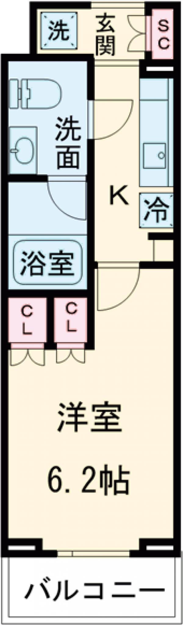 Ｌａ　Ｄｏｕｃｅｕｒ高砂・508号室の間取り
