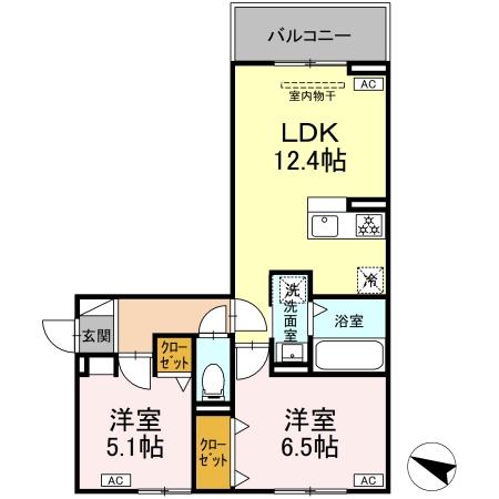 エクセランＴ．Ｔ・103号室の間取り