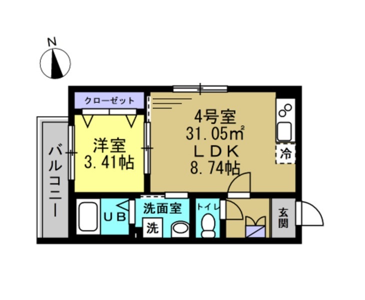 T.T.R新松戸・104号室の間取り