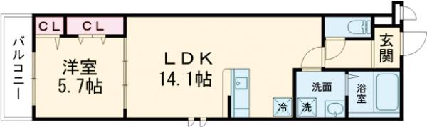 リベルト・ボヌールⅢ番館の間取り