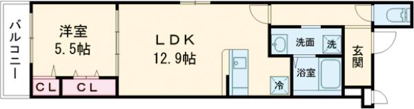 リベルト・ボヌールⅡ番館の間取り