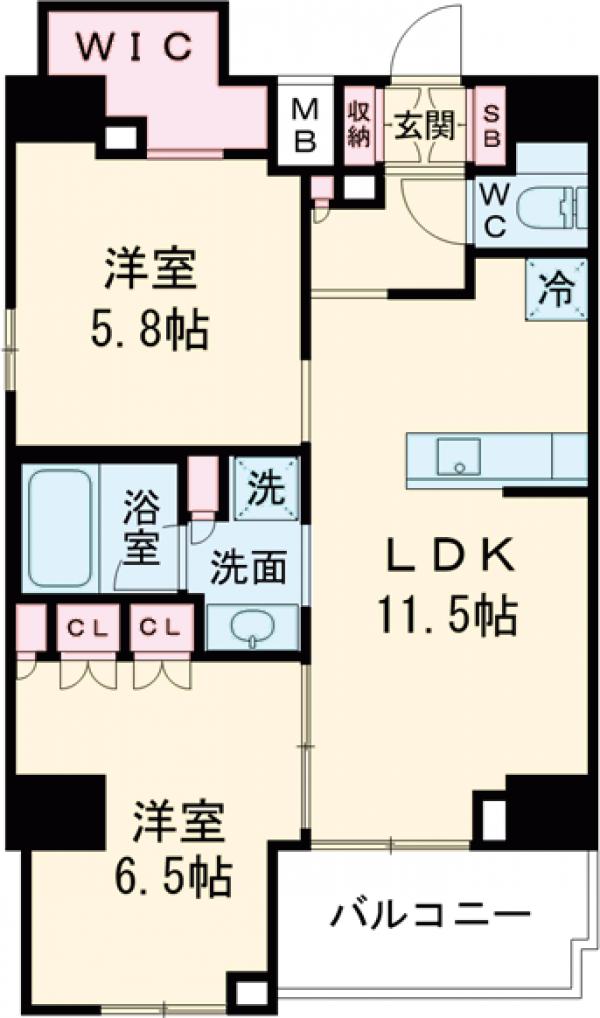 ＡＲＫＭＡＲＫ成増・1202号室の間取り