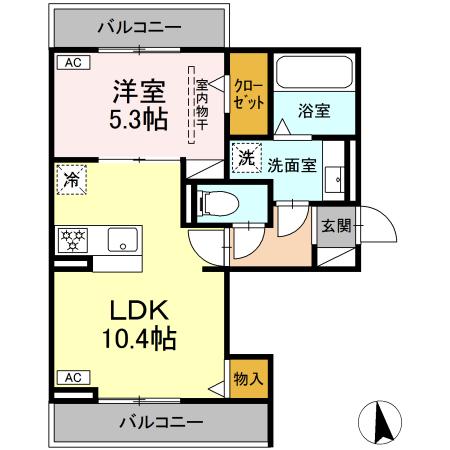 アドニール・203号室の間取り