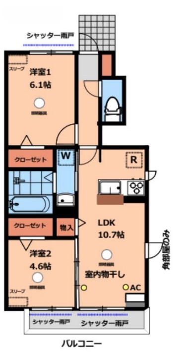 Ｂｌｏｓｓｏｍ・103号室の間取り