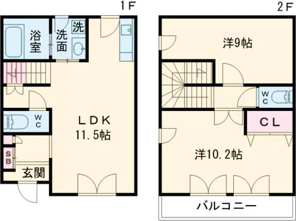 自由が丘ユーハウス・1号室の間取り