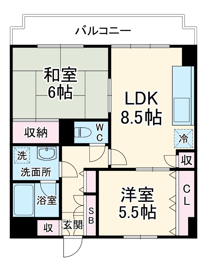 スカイコート川越西の間取り