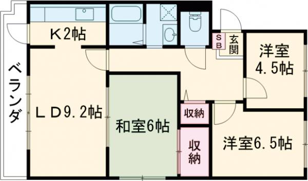 和光ハウス・501号室の間取り