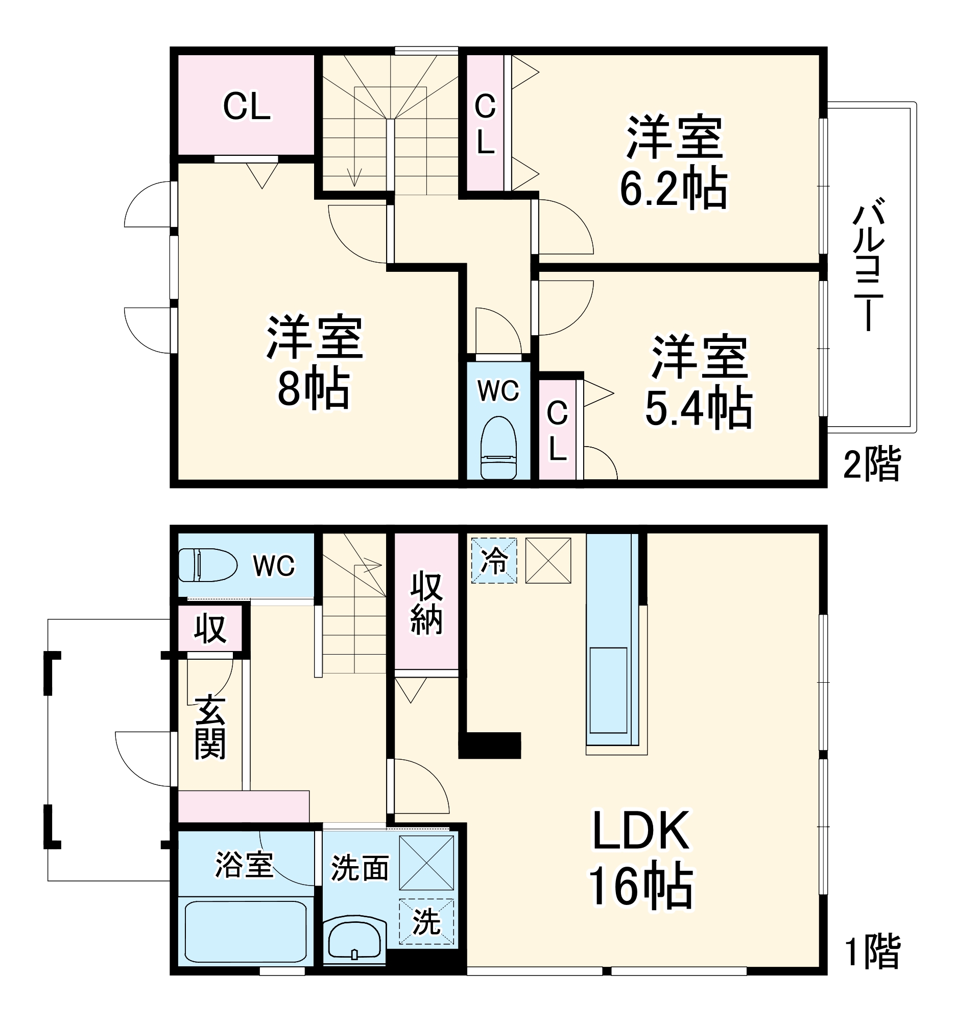 グラシアベル　Ⅱ棟・1号室の間取り