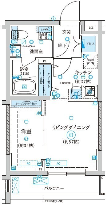 ベルシード王子神谷・403号室の間取り