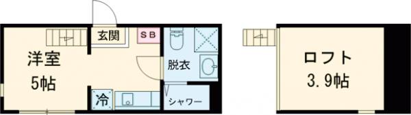 シェ ル サンキエム 堀切・107号室の間取り