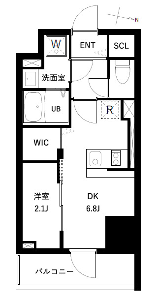 アーバンパーク扇大橋・204号室の間取り