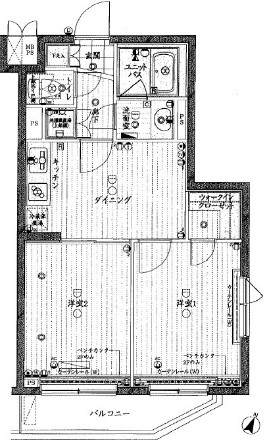 ルーブル鷺宮参番館・206号室の間取り