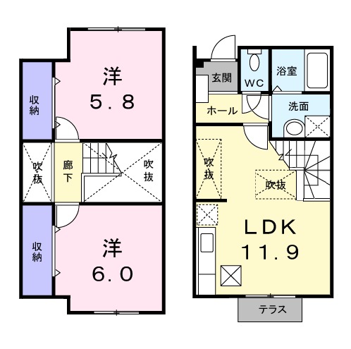 アンセートル城屋敷 Bの間取り