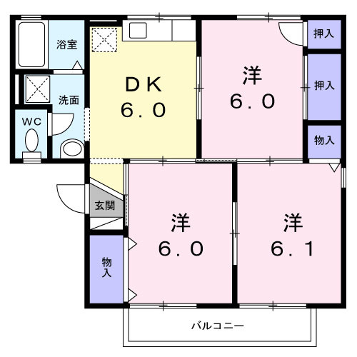 サンワハイツAの間取り