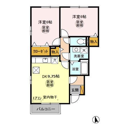 コーポ カノン Aの間取り