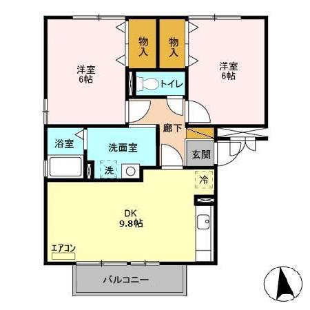 ラッキーベル・301号室の間取り