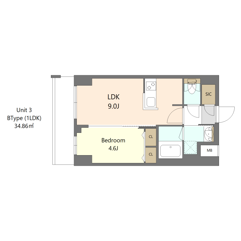 S-RESIDENCE高島平asoleaの間取り