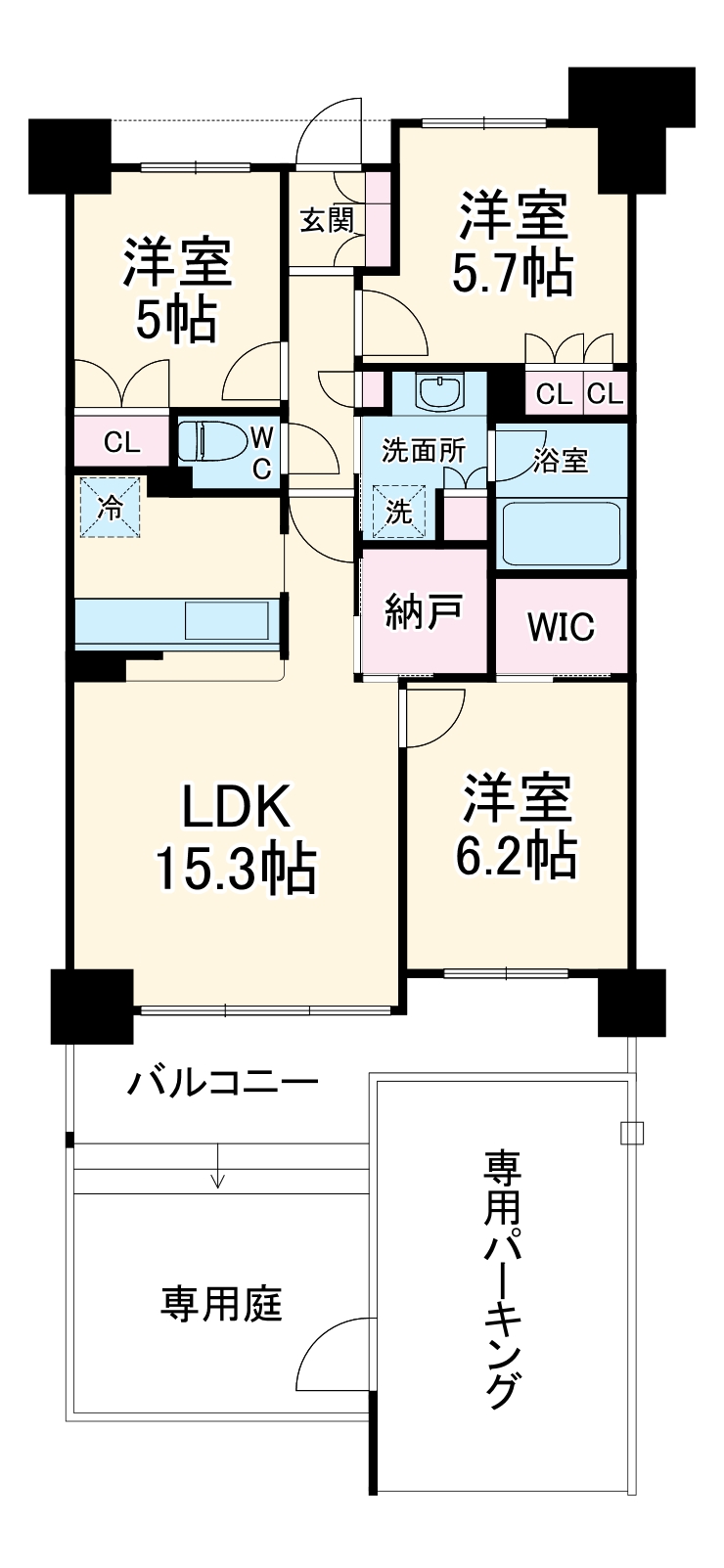 ゆりのき台ハイライズの間取り