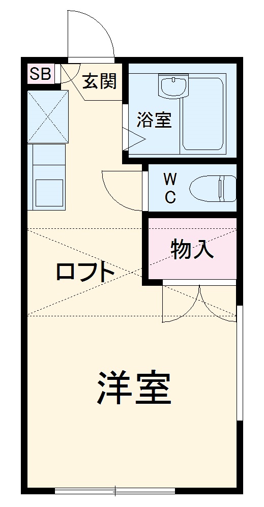 パレスクリオ・102号室の間取り