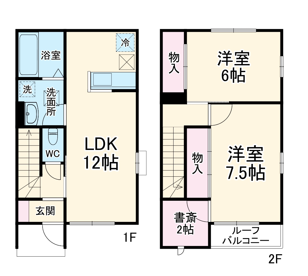 （仮称）三原３丁目テラスハウス・102号室の間取り