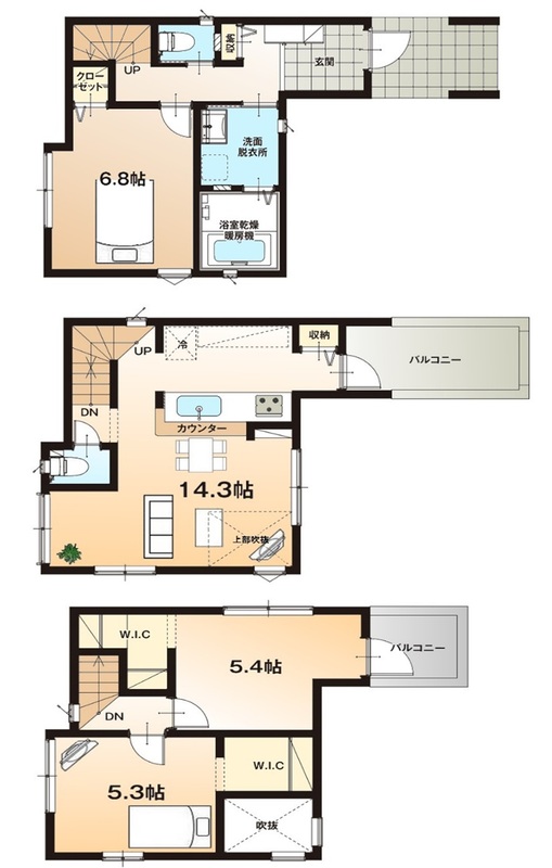 さいたま市浦和区上木崎4期1号棟1の間取り