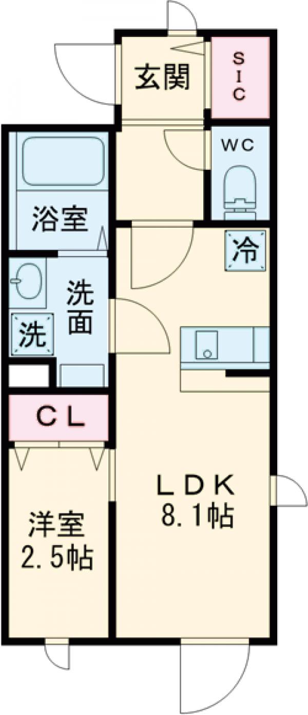 コンポジット品川戸越・206号室の間取り