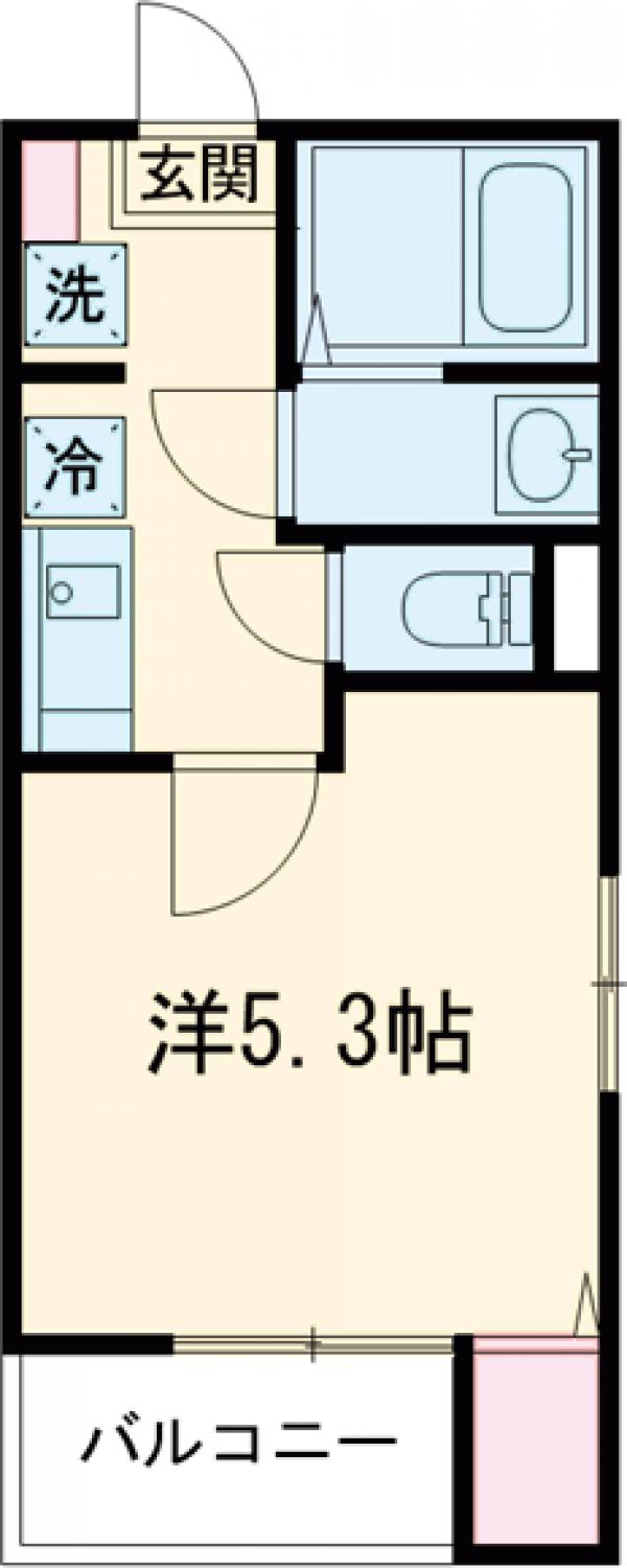ＭＥＬＤＩＡ福生・101号室の間取り