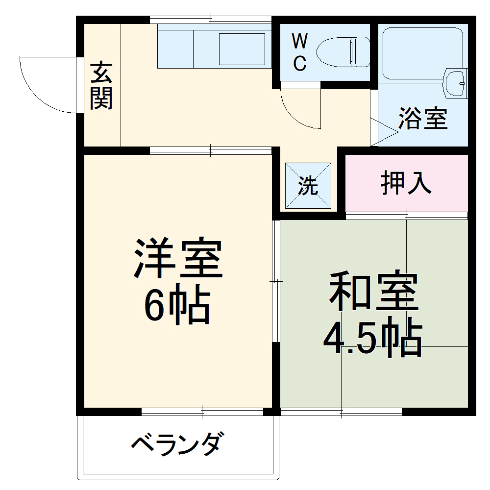レピュート藤原・201号室の間取り