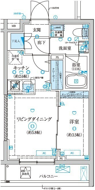 ベルシード王子神谷・406号室の間取り