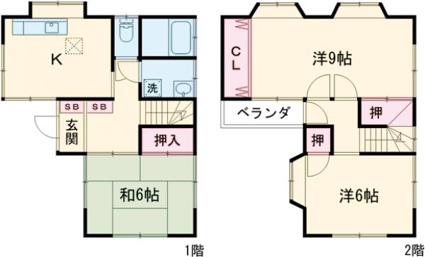 上篠崎二丁目貸家・1号室の間取り