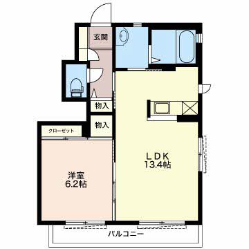 マストタウン東新田Aの間取り