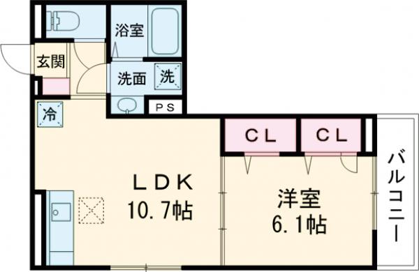 GRAMM御陵荒木Bの間取り