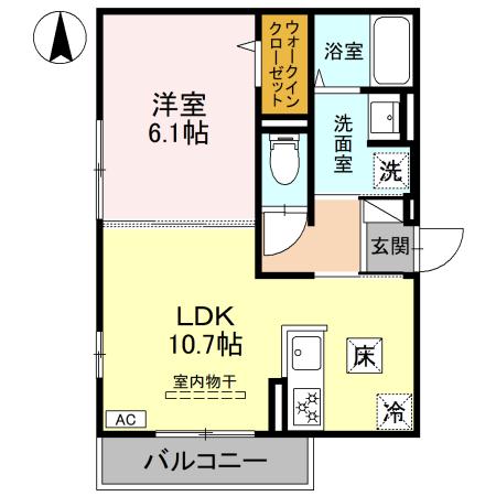 GRAMM御陵荒木Bの間取り
