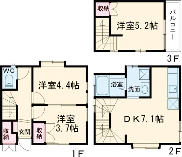 一之江4丁目戸建・1号室の間取り